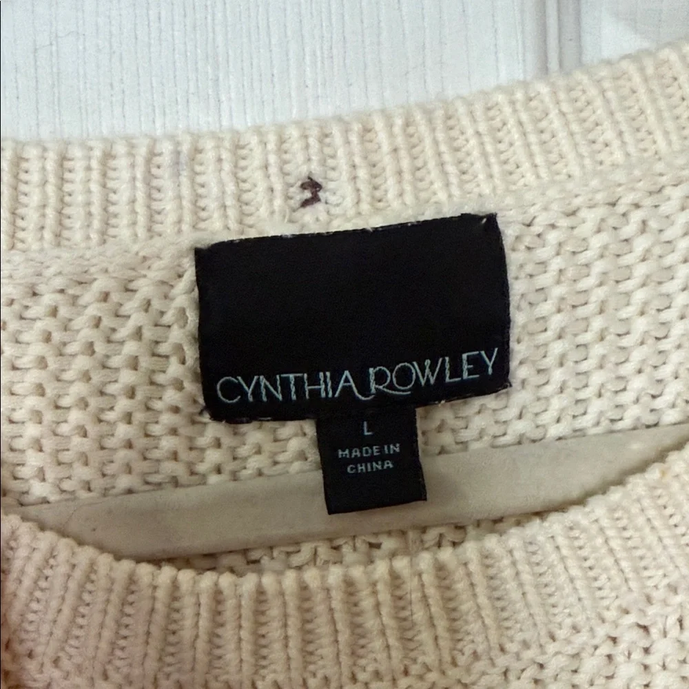 Cynthia Rowley Cream Cable Knit Sweater - Picture 3 of 5
